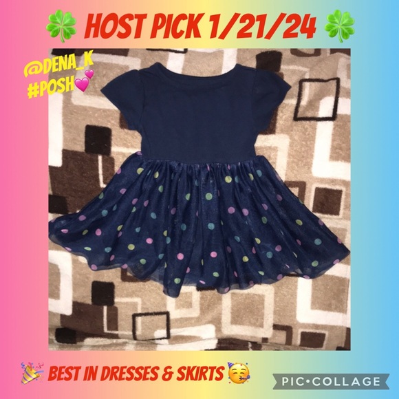 Wonder Nation 18M blue with multi colored dots dress - Picture 1 of 4